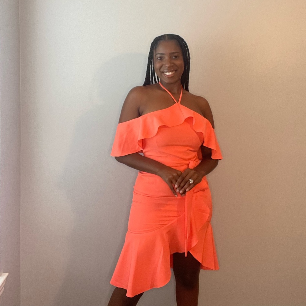 NWT Neon Orange Lavish Alice Halter Dress